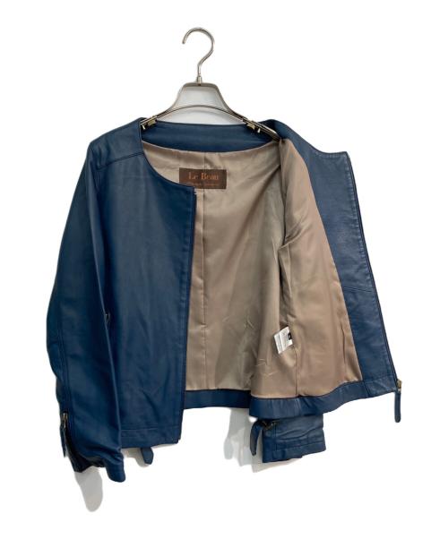 Le Beau（ルボー）Le Beau (ルボー) レザージャケット ブルー サイズ:XLの古着・服飾アイテム