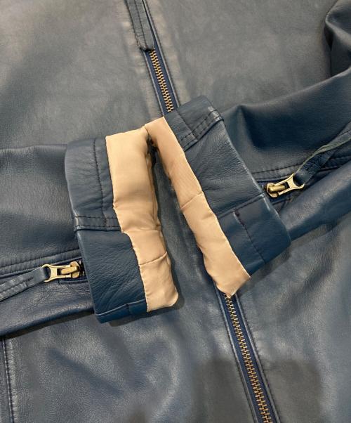 Le Beau（ルボー）Le Beau (ルボー) レザージャケット ブルー サイズ:XLの古着・服飾アイテム