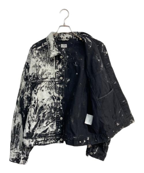 J.S HOMESTEAD（ジャーナルスタンダード ホームステッド）J.S HOMESTEAD (ジャーナルスタンダード ホームステッド) ハンドブリーチ デニムトラッカー ブラック×ホワイト サイズ:Mの古着・服飾アイテム