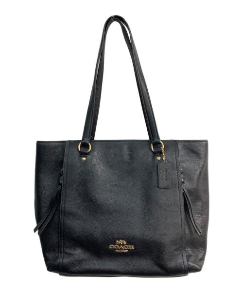 COACH（コーチ）COACH (コーチ) オールレザー トートバッグ ブラックの古着・服飾アイテム