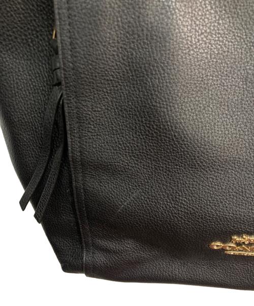 COACH（コーチ）COACH (コーチ) オールレザー トートバッグ ブラックの古着・服飾アイテム