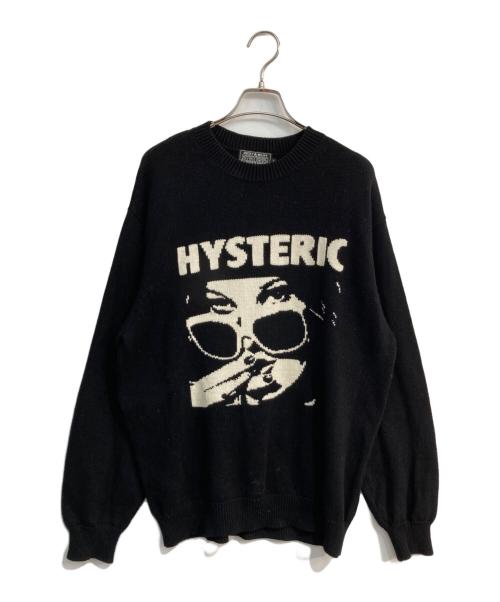 Hysteric Glamour（ヒステリックグラマー）Hysteric Glamour (ヒステリックグラマー) STILL CRAZY編込 セーター　02223NS04 ブラック サイズ:Lの古着・服飾アイテム