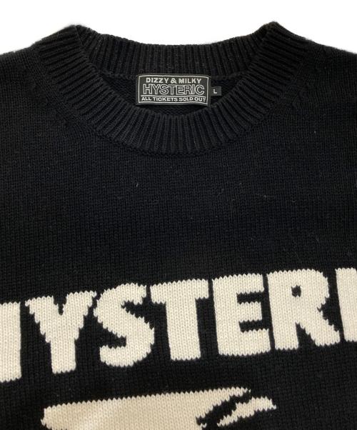 Hysteric Glamour（ヒステリックグラマー）Hysteric Glamour (ヒステリックグラマー) STILL CRAZY編込 セーター　02223NS04 ブラック サイズ:Lの古着・服飾アイテム