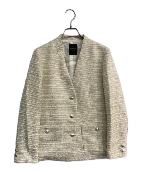 DAMA collection（ダーマコレクション）DAMA collection (ダーマコレクション) ノーカラーツイードジャケット　1143211007 ベージュ サイズ:11ARの古着・服飾アイテム