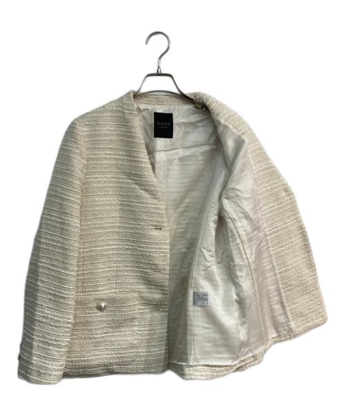 DAMA collection（ダーマコレクション）DAMA collection (ダーマコレクション) ノーカラーツイードジャケット　1143211007 ベージュ サイズ:11ARの古着・服飾アイテム