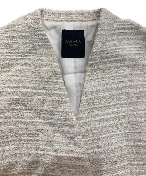 DAMA collection（ダーマコレクション）DAMA collection (ダーマコレクション) ノーカラーツイードジャケット　1143211007 ベージュ サイズ:11ARの古着・服飾アイテム