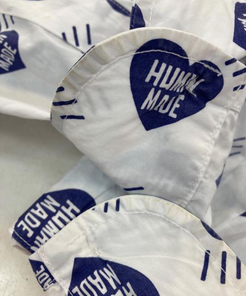 HUMAN MADE（ヒューマンメイド）HUMAN MADE (ヒューマンメイド) HEART PATTERN SHIRT ホワイト×ネイビー サイズ:Lの古着・服飾アイテム