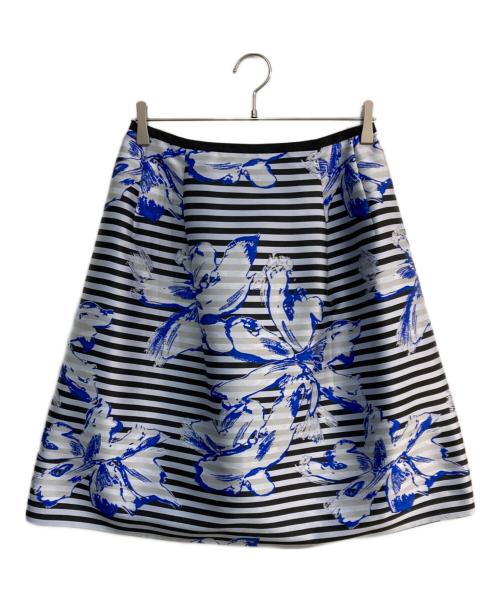 La Festa chic（ラフェスタシック）La Festa Chic (ラフェスタシック) 花柄ストライプスカート　689212-62 ブルー サイズ:13の古着・服飾アイテム