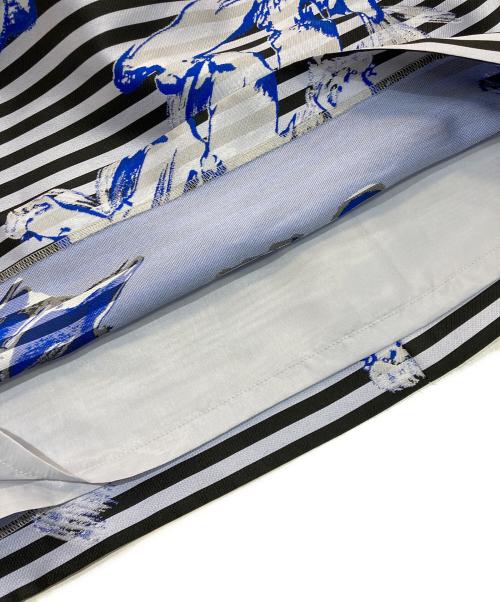 La Festa chic（ラフェスタシック）La Festa Chic (ラフェスタシック) 花柄ストライプスカート　689212-62 ブルー サイズ:13の古着・服飾アイテム