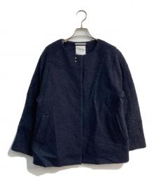 S.ESSENTIALS（エス エッセンシャルズ）の古着「ノーカラーシャギーコート」｜ネイビー