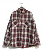 big macビッグマック）の古着「ネルシャツ　80ｓ  三角タグ」｜ベージュ×レッド