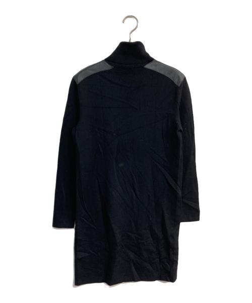 POLO RALPH LAUREN（ポロ・ラルフローレン）POLO RALPH LAUREN (ポロ・ラルフローレン) レザー切替ニットワンピース ブラック サイズ:Sの古着・服飾アイテム