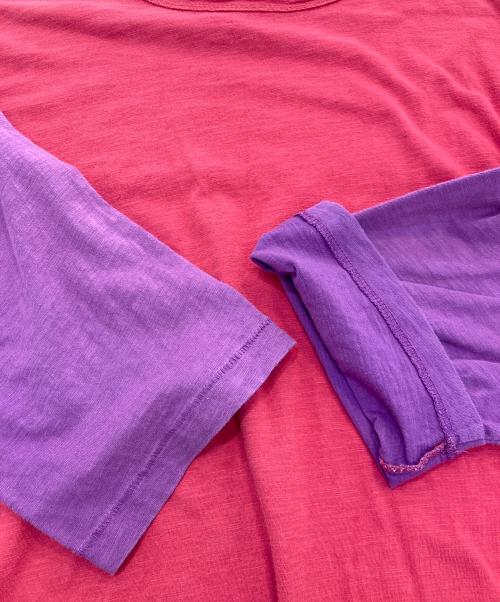 NIGEL CABOURN（ナイジェルケーボン）NIGEL CABOURN (ナイジェルケーボン) lybro バイカラカットソー　8038-13-20000 レッド×パープル サイズ:48の古着・服飾アイテム