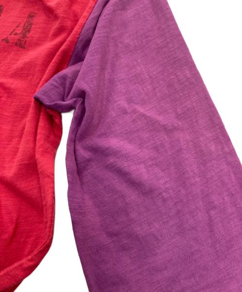 NIGEL CABOURN（ナイジェルケーボン）NIGEL CABOURN (ナイジェルケーボン) lybro バイカラカットソー　8038-13-20000 レッド×パープル サイズ:48の古着・服飾アイテム