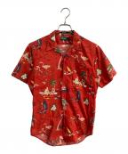 POLO RALPH LAURENポロ・ラルフローレン）の古着「アロハシャツ　USA製 80‘S 緑タグ」｜レッド