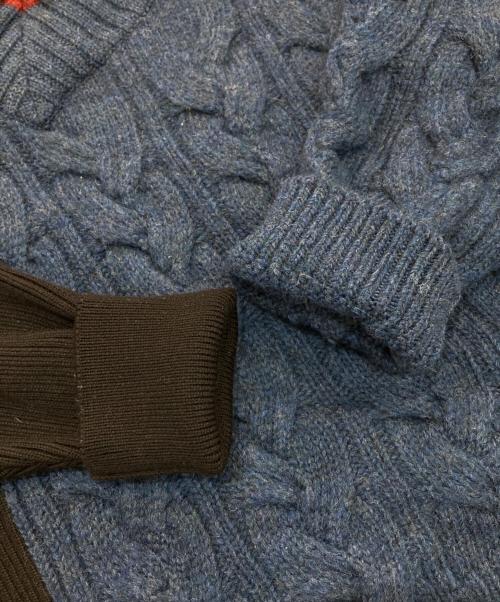 KOLOR（カラー）KOLOR (カラー) CRAZY PATTERN KNIT ネイビー×ブラック サイズ:3の古着・服飾アイテム