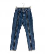 JOHN LAWRENCE SULLIVANジョン ローレンス サリバン）の古着「WASHED DENIM ZIP PANTS」｜インディゴ