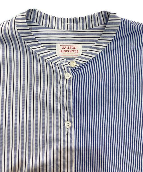 GALLEGO DESPORTES（ギャレゴデスポート）GALLEGO DESPORTES (ギャレゴデスポート) CHEMISE29 STRIPESパネル切替ストライプシャツ ブルー サイズ:Sの古着・服飾アイテム