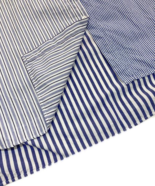 GALLEGO DESPORTES（ギャレゴデスポート）GALLEGO DESPORTES (ギャレゴデスポート) CHEMISE29 STRIPESパネル切替ストライプシャツ ブルー サイズ:Sの古着・服飾アイテム