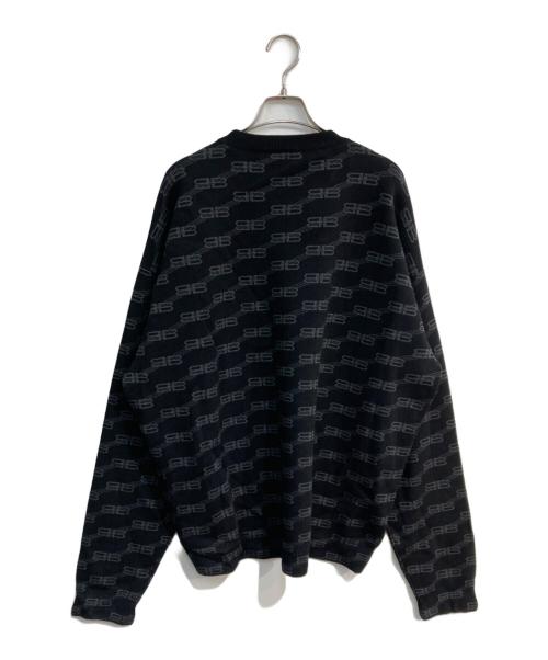 BALENCIAGA（バレンシアガ）BALENCIAGA (バレンシアガ) BBモノグラムロゴジャガードセーター 23SS 　733859 ブラック サイズ:Lの古着・服飾アイテム