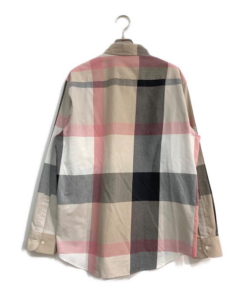 BLACK LABEL CRESTBRIDGE（ブラックレーベル クレストブリッジ）BLACK LABEL CRESTBRIDGE (ブラックレーベル クレストブリッジ) リネン混チェックシャツ ピンク×ブラウン サイズ:Lの古着・服飾アイテム