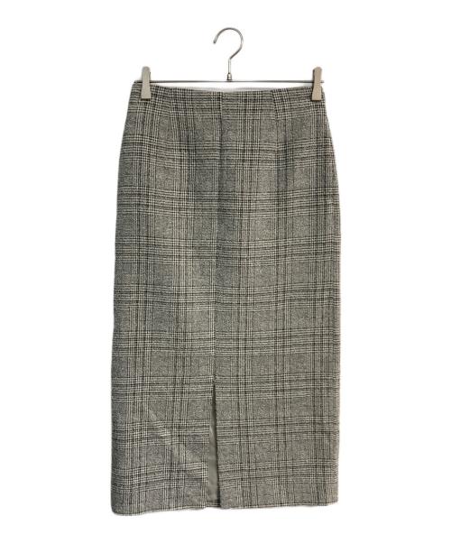 SALON adam et rope'（サロンアダムエロペ）SALON adam et rope' (サロンアダムエロペ) フロントスリットツイードチェックタイトスカート　SHC-33800 グレー サイズ:Sの古着・服飾アイテム