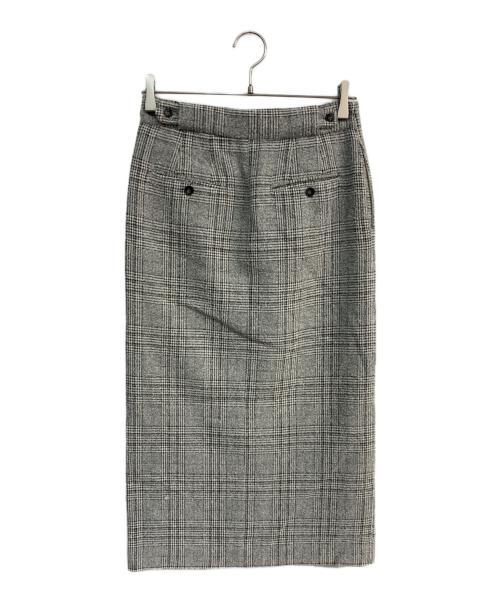 SALON adam et rope'（サロンアダムエロペ）SALON adam et rope' (サロンアダムエロペ) フロントスリットツイードチェックタイトスカート　SHC-33800 グレー サイズ:Sの古着・服飾アイテム