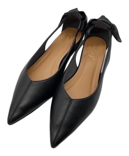 daniella&GEMMA（ダニエラアンドジェマ）daniella&GEMMA (ダニエラアンドジェマ) バックリボンポインテッドフラットパンプス　DA25102 ブラック サイズ:35の古着・服飾アイテム