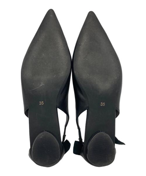 daniella&GEMMA（ダニエラアンドジェマ）daniella&GEMMA (ダニエラアンドジェマ) バックリボンポインテッドフラットパンプス　DA25102 ブラック サイズ:35の古着・服飾アイテム