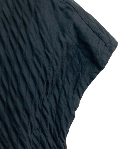 merlette（マーレット）Merlette (マーレット) ミモレ丈 Vネック ショートスリーブ フレアー ギャザー ドレス ワンピース　別注 Ron Herman　115n53V ブラック サイズ:-の古着・服飾アイテム