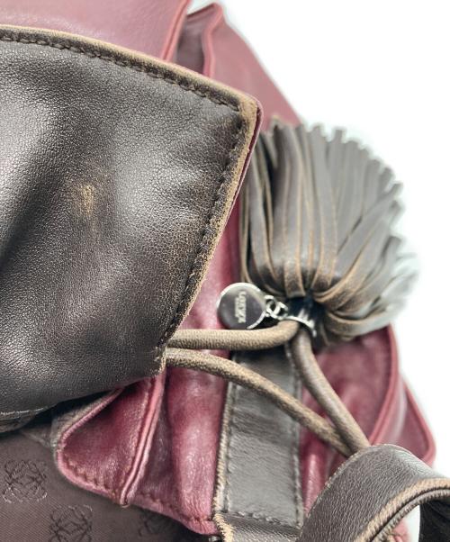 LOEWE MADRID（ロエベ）LOEWE MADRID (ロエベ) フラメンコ 28 巾着 ナッパレザー タッセル ショルダーバッグ ボルドーの古着・服飾アイテム