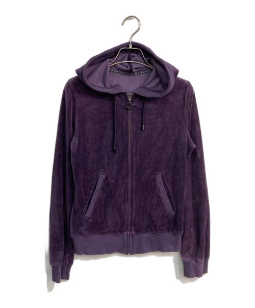 BURBERRY BLUE LABEL（バーバリー ブルー レーベル）BURBERRY BLUE LABEL (バーバリーロンドンブルーレーベル) ベロアジップパーカー パープル サイズ:38の古着・服飾アイテム