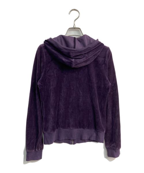BURBERRY BLUE LABEL（バーバリー ブルー レーベル）BURBERRY BLUE LABEL (バーバリーロンドンブルーレーベル) ベロアジップパーカー パープル サイズ:38の古着・服飾アイテム