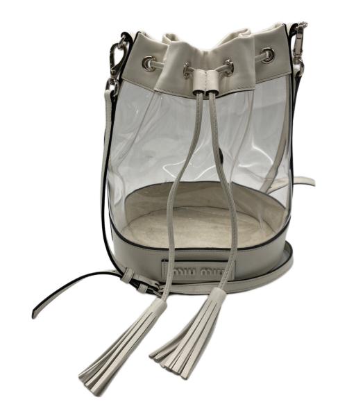 MIU MIU（ミュウミュウ）MIU MIU (ミュウミュウ) 巾着 クリア バッグ ホワイトの古着・服飾アイテム