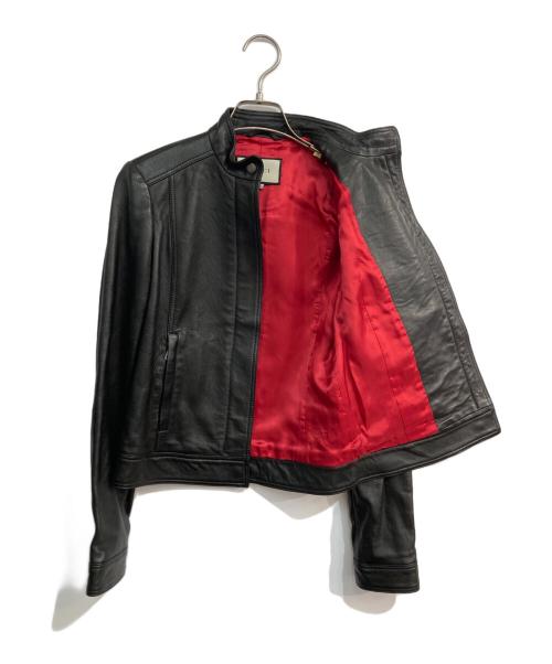 GUCCI（グッチ）GUCCI (グッチ) ラムレザーシングルライダースジャケット　290487-XN571 ブラック サイズ:Sの古着・服飾アイテム