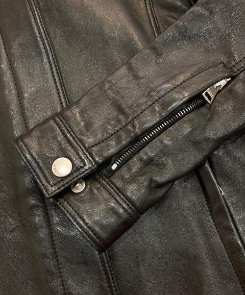 GUCCI（グッチ）GUCCI (グッチ) ラムレザーシングルライダースジャケット　290487-XN571 ブラック サイズ:Sの古着・服飾アイテム