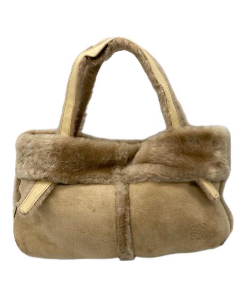LOEWE（ロエベ）LOEWE (ロエベ) アナグラムムートンバッグ ベージュの古着・服飾アイテム