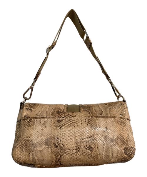 PRADA（プラダ）PRADA (プラダ) パイソンショルダーバッグ ブラウンの古着・服飾アイテム