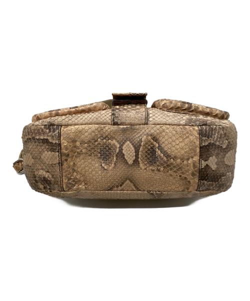 PRADA（プラダ）PRADA (プラダ) パイソンショルダーバッグ ブラウンの古着・服飾アイテム