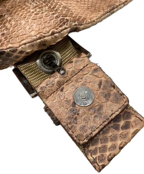 PRADA（プラダ）PRADA (プラダ) パイソンショルダーバッグ ブラウンの古着・服飾アイテム