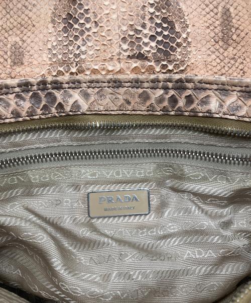 PRADA（プラダ）PRADA (プラダ) パイソンショルダーバッグ ブラウンの古着・服飾アイテム
