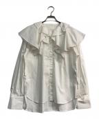 ELENDEEKエレンディーク）の古着「2WAY ASYME COLLAR BL　512350401401」｜ホワイト