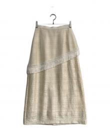 Diagram（ダイアグラム）の古着「メッシュフリンジスカート　0323221199-00」｜アイボリー