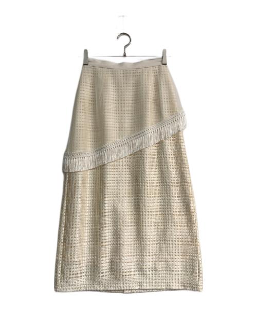 Diagram（ダイアグラム）Diagram (ダイアグラム) メッシュフリンジスカート　0323221199-00 アイボリー サイズ:36の古着・服飾アイテム