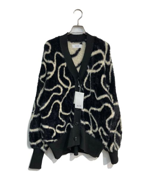 Adam et Rope（アダム エ ロペ）Adam et Rope (アダム エ ロペ) フェザーヤーンニットカーディガン ホワイト×ブラック サイズ:Free 未使用品の古着・服飾アイテム