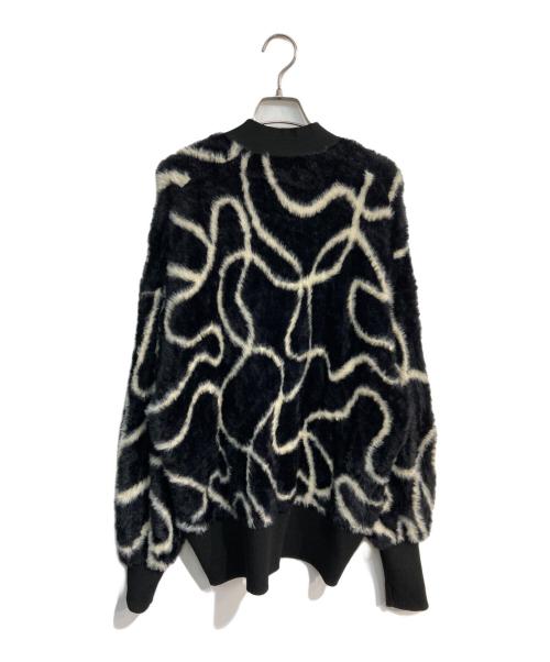 Adam et Rope（アダム エ ロペ）Adam et Rope (アダム エ ロペ) フェザーヤーンニットカーディガン ホワイト×ブラック サイズ:Free 未使用品の古着・服飾アイテム