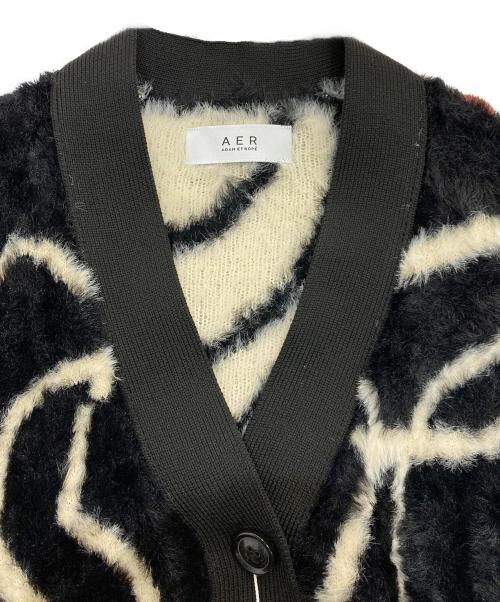 Adam et Rope（アダム エ ロペ）Adam et Rope (アダム エ ロペ) フェザーヤーンニットカーディガン ホワイト×ブラック サイズ:Free 未使用品の古着・服飾アイテム