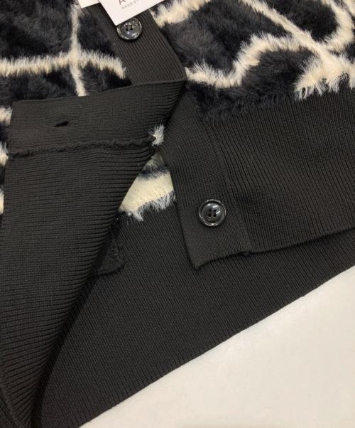 Adam et Rope（アダム エ ロペ）Adam et Rope (アダム エ ロペ) フェザーヤーンニットカーディガン ホワイト×ブラック サイズ:Free 未使用品の古着・服飾アイテム