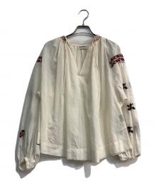 BEAMS BOY×TREPIED（ビームスボーイ×トレピエ）の古着「刺繍ギャザーブラウス」｜アイボリー