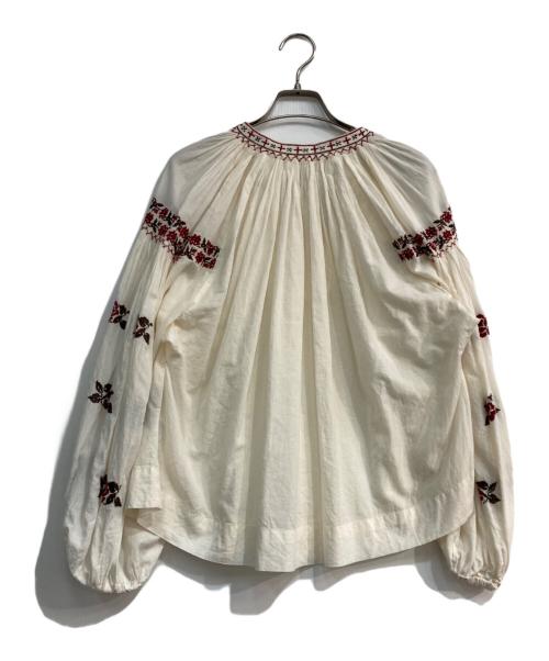 BEAMS BOY（ビームスボーイ）BEAMS BOY (ビームスボーイ) TREPIED (トレピエ) 刺繍ギャザーブラウス アイボリー サイズ:-の古着・服飾アイテム